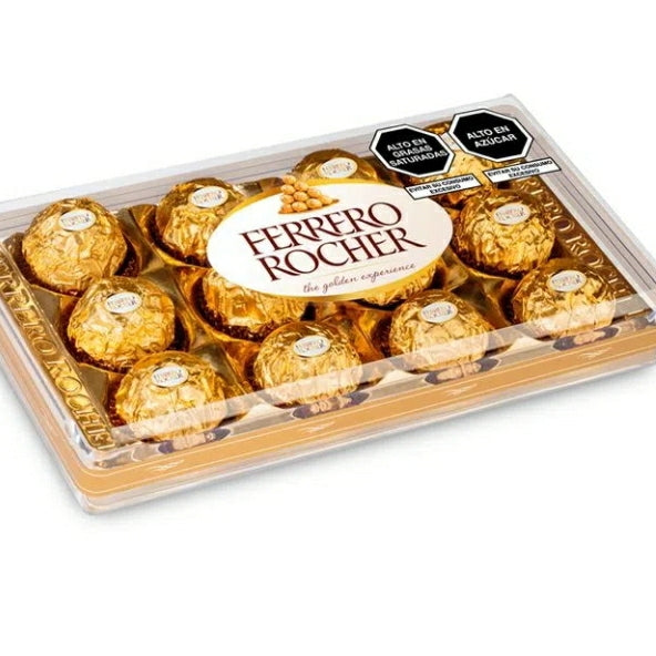 CHOCOLATE FERRERO DE 12 BOMBONES - DISPONIBLE SOLO AGREGANDO ARREGLO DE FLORES, NO SE VENDE SOLO