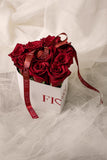 MINIBOX 9 - CORAZON PETIT RED (base de corazon con 9 rosas rojas)