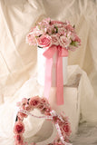 BOX99 - ROMANTIC CLASSIC (box con flores y rosas en tonos rosados)