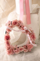 BOX101 - CORAZON COQUETTE (arreglo corazon de rosas y flores en tonos rosados)