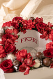 BOX102 - CORAZON DULCE (arreglo XL de flores y chocolates con 15 bombones, rosas, astromelias y claveles)