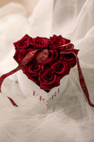 MINIBOX 9 - CORAZON PETIT RED (base de corazon con 9 rosas rojas)